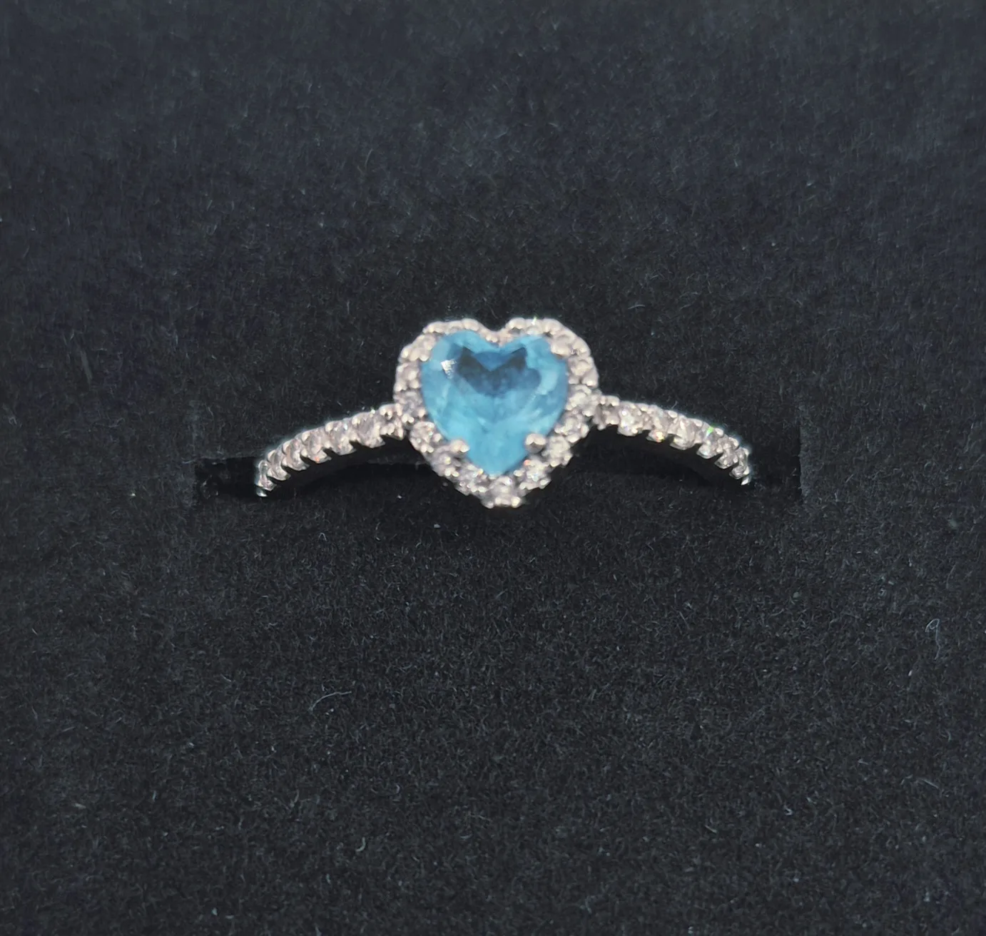 Ava White Gold Blue Topaz Diamond Engagement Ring